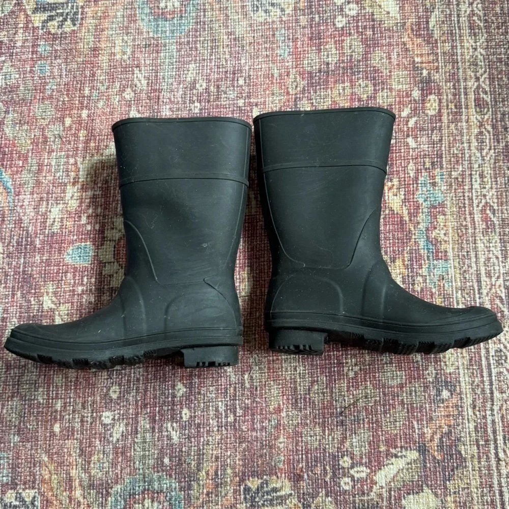 Kamik Black Rubber Kids Raindrops 3 Rain Boots